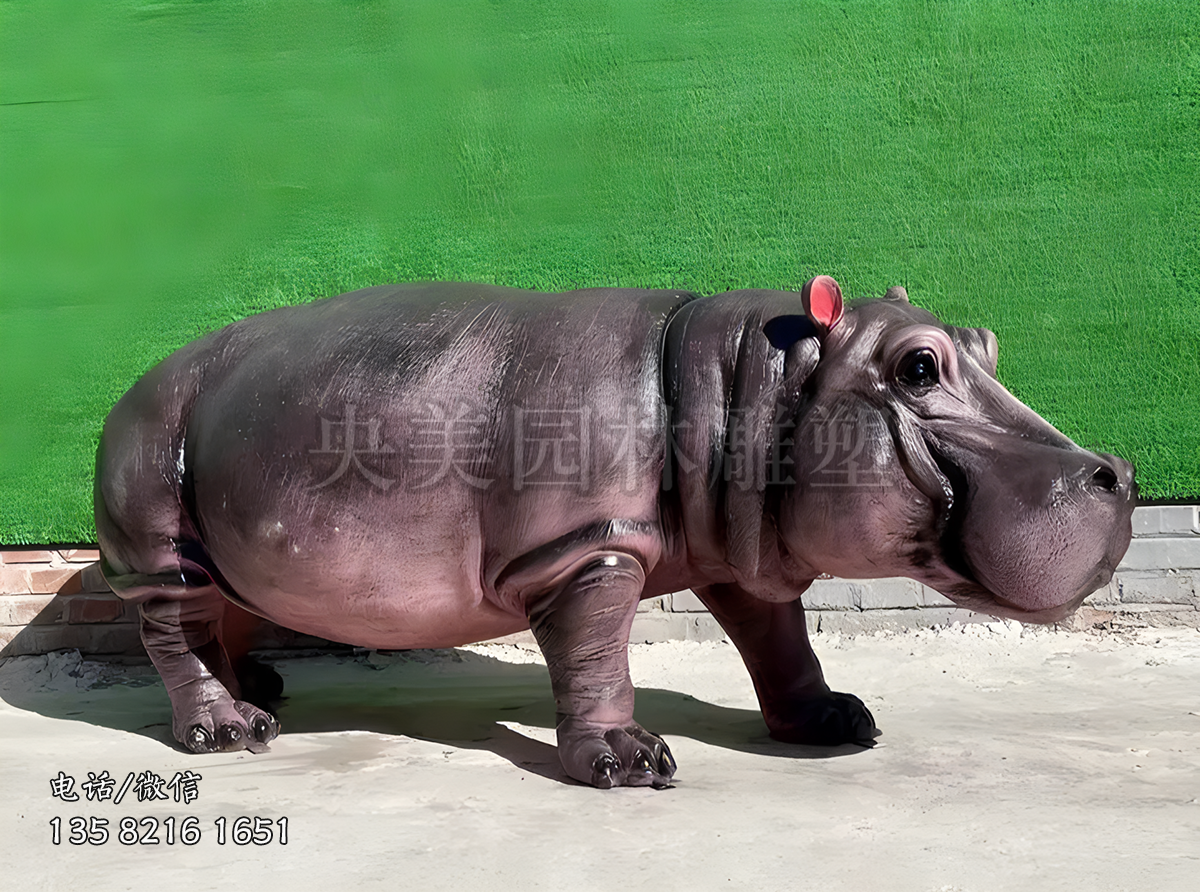 玻璃钢仿真河马仿真动物雕塑