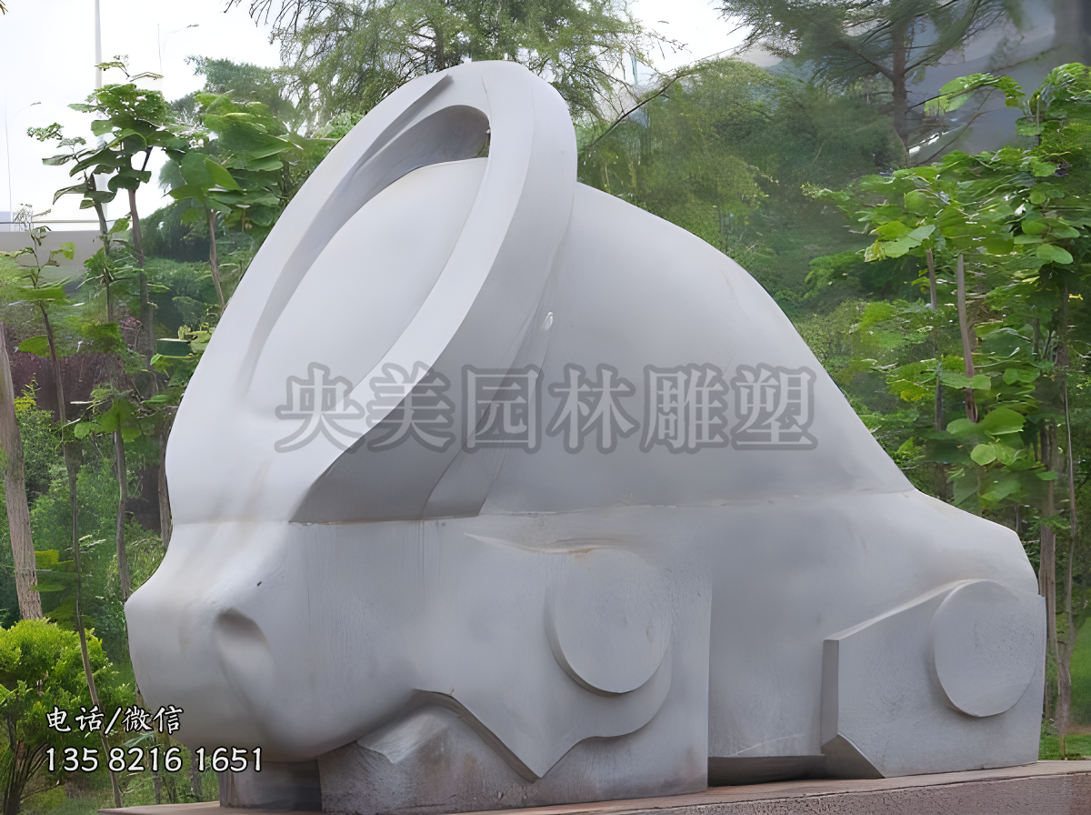 花岗岩丑牛赢博官网抽象牛雕塑