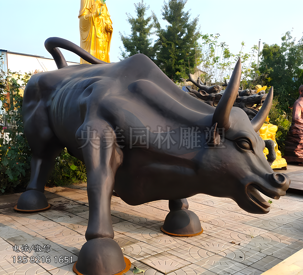 华尔街铜牛景观动物雕塑