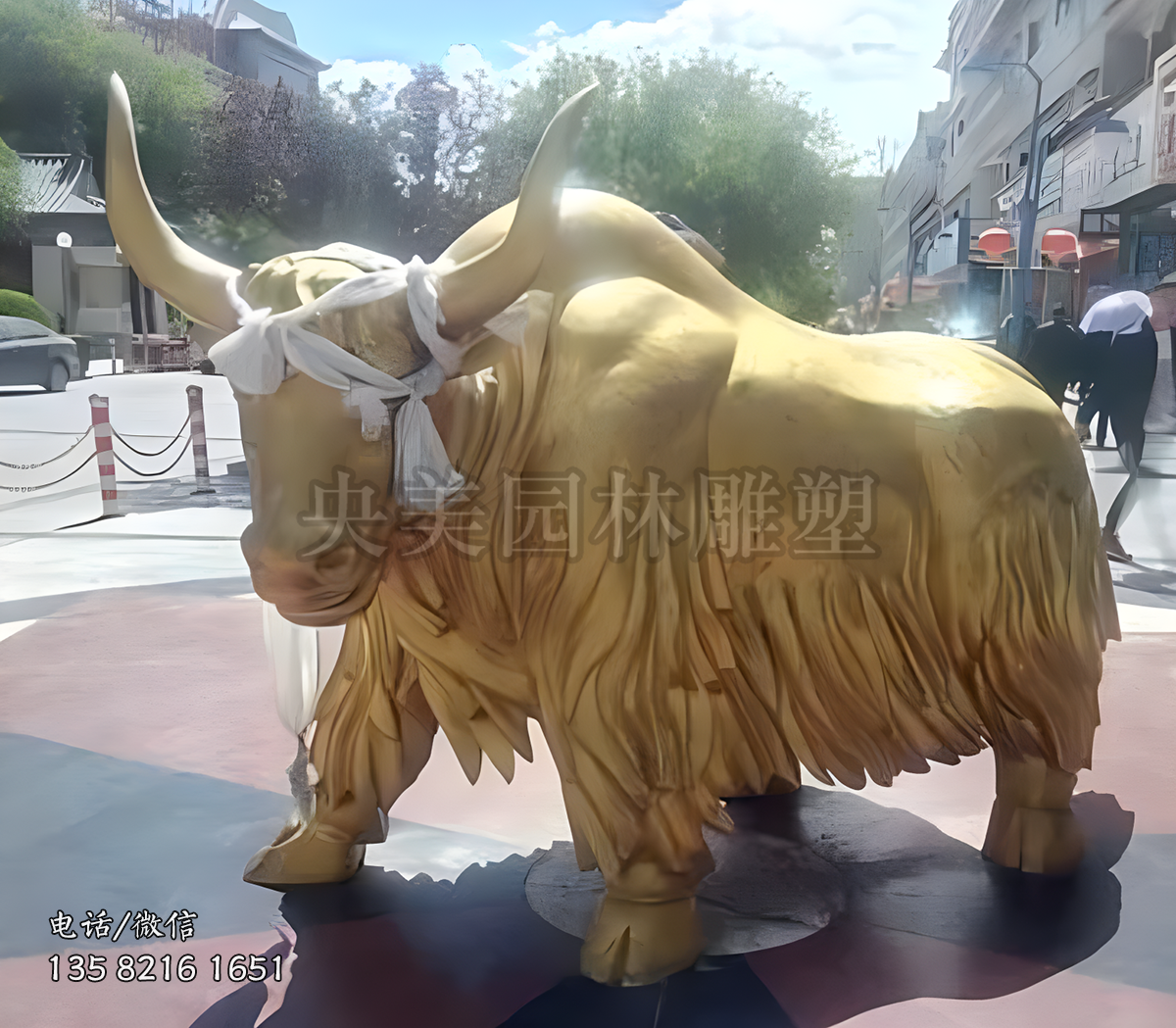 金色纯铜牦牛雕塑