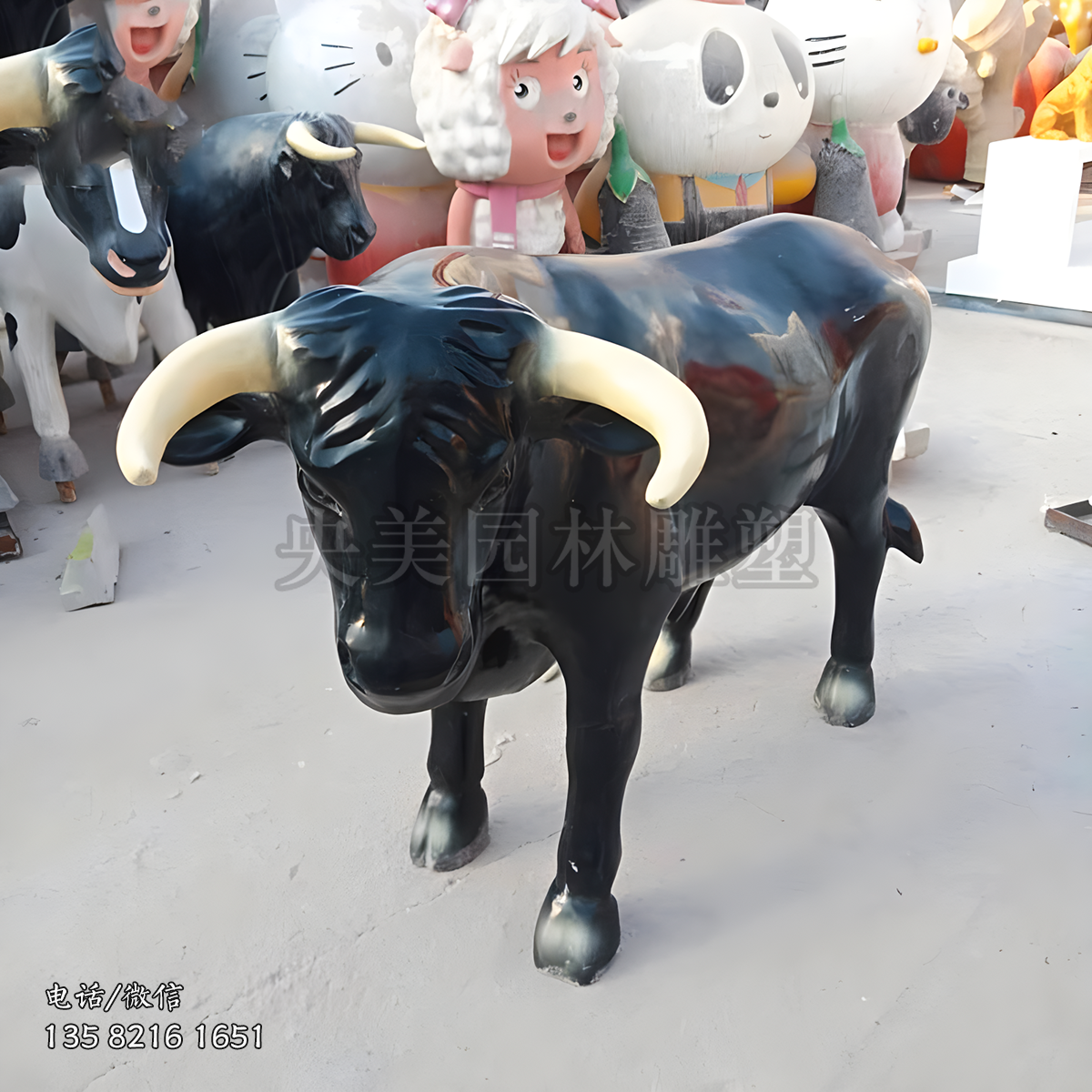 玻璃钢水牛雕塑