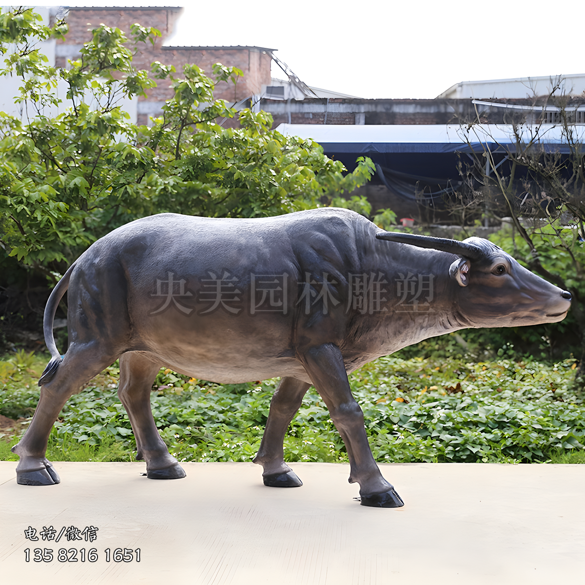 仿真水牛玻璃钢雕塑