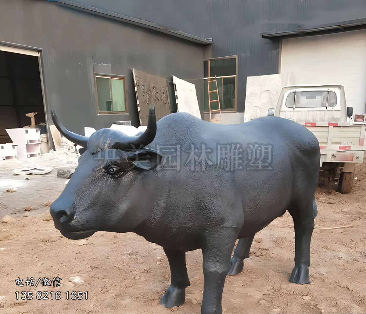 纯铜铸造仿真水牛雕塑