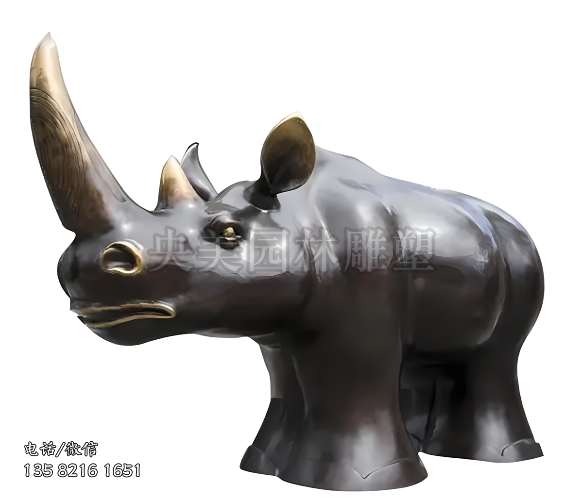 铸铜仿真犀牛雕塑