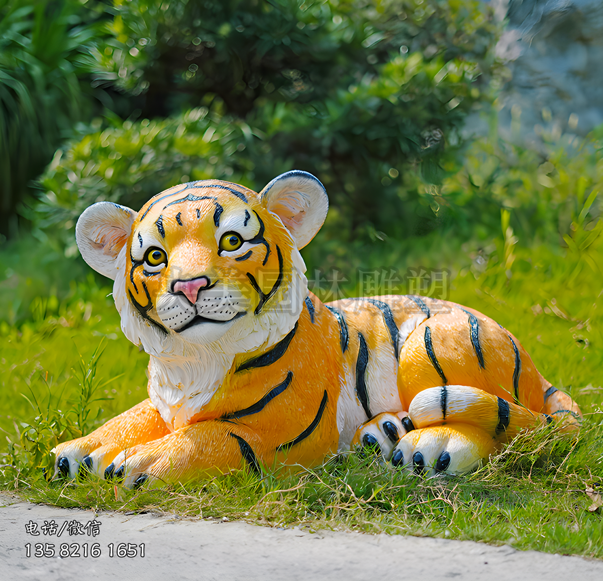 玻璃钢仿真小老虎雕塑