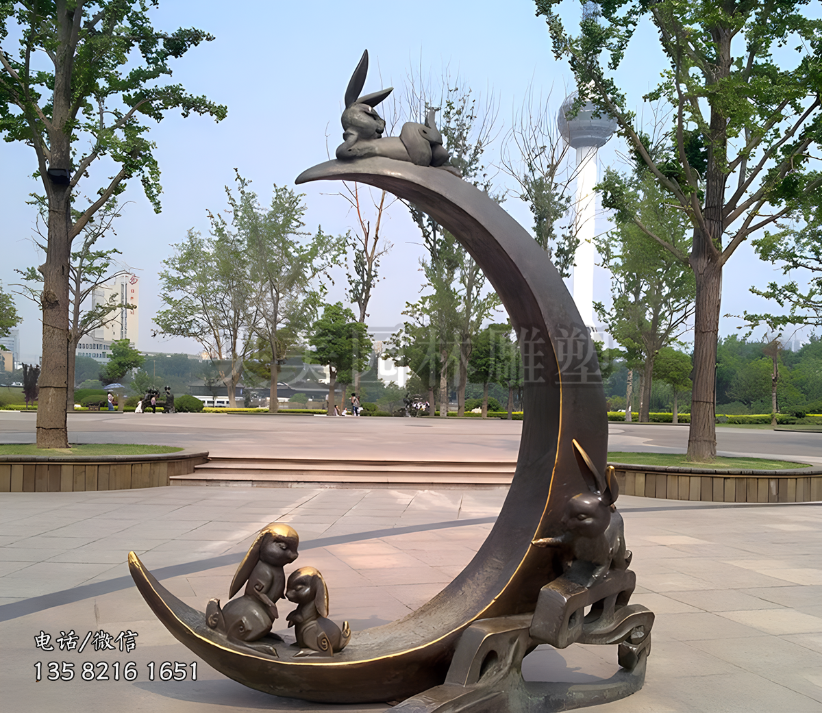铸铜卯兔景观雕塑