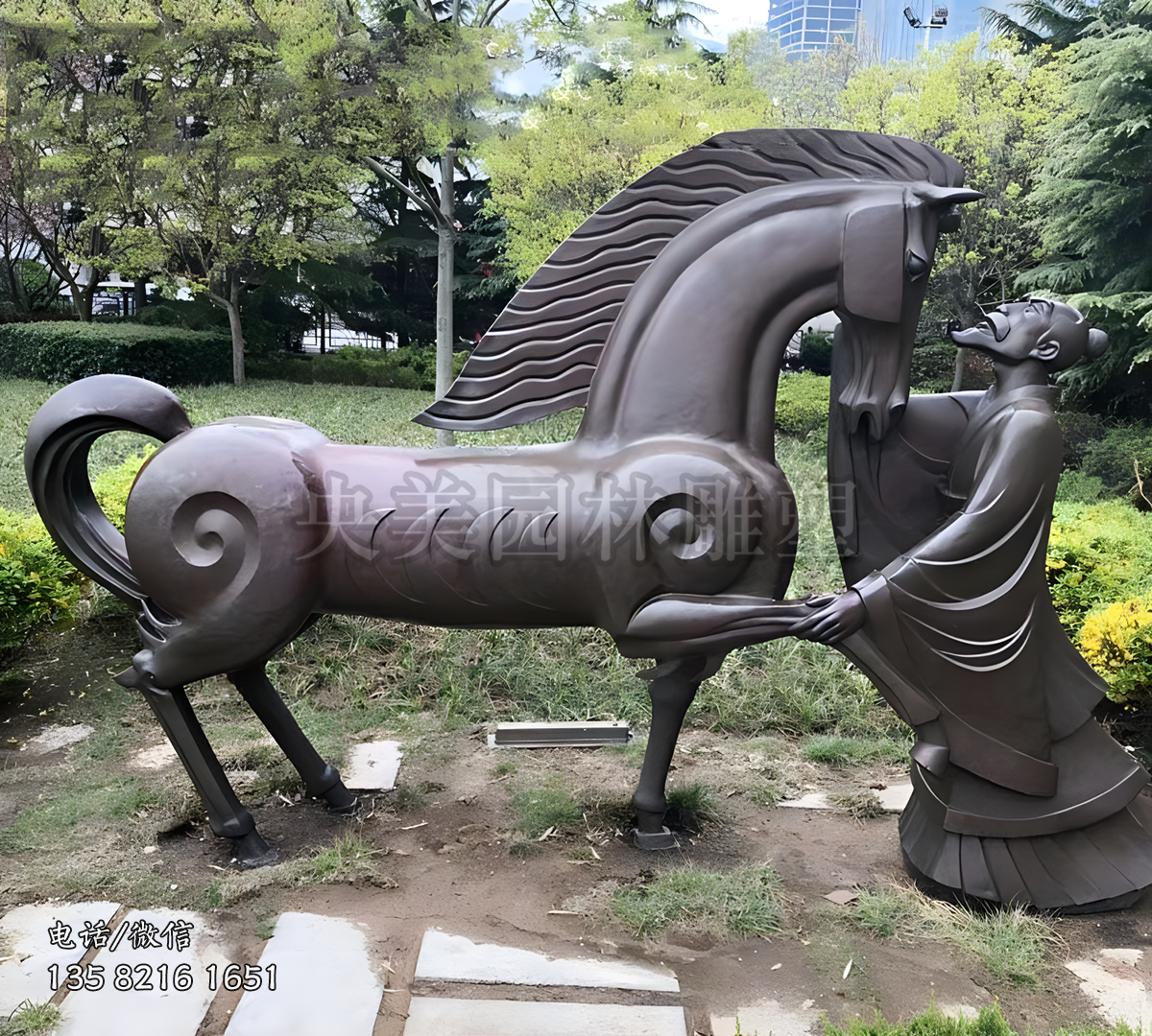 抽象马铜雕