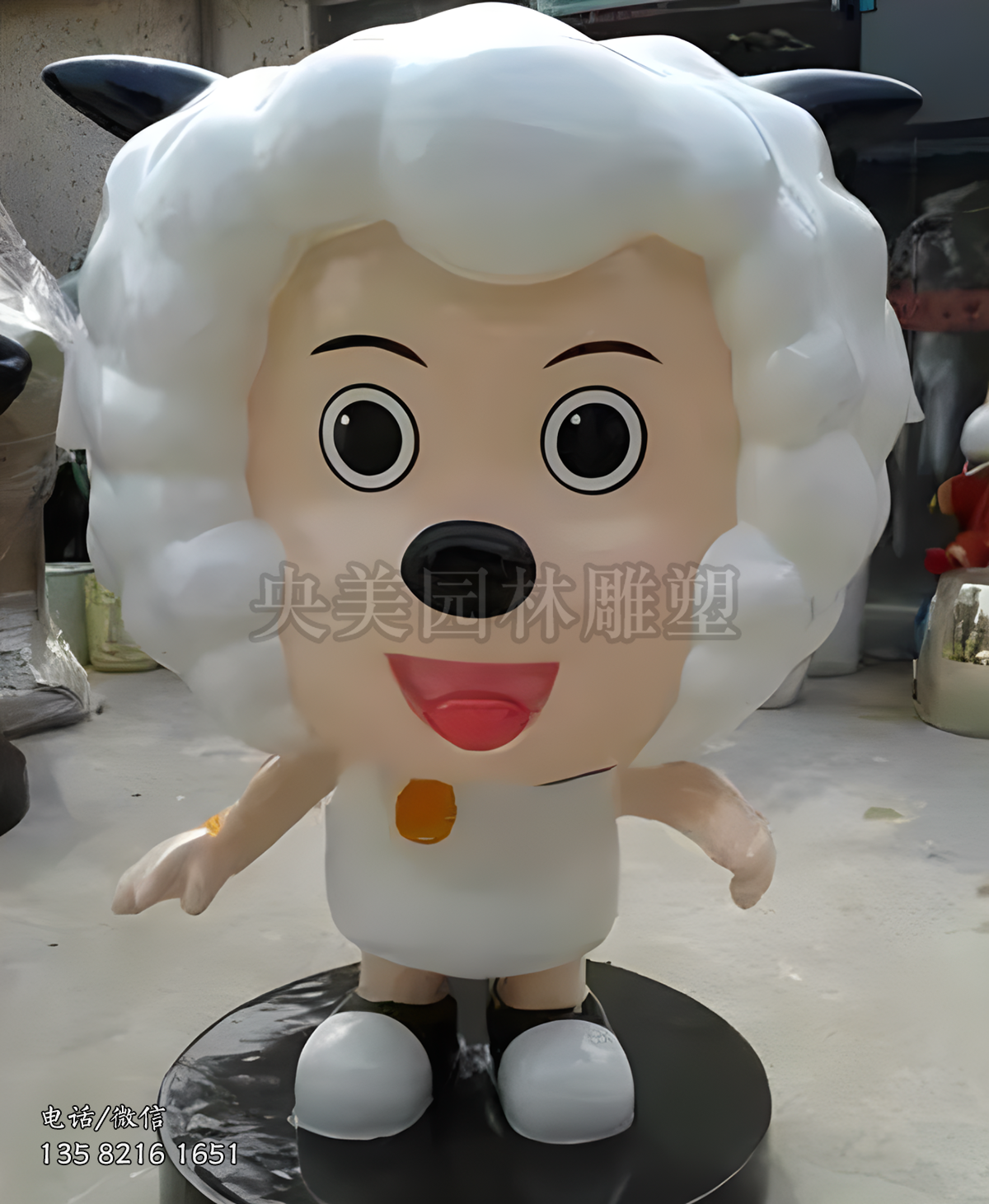 玻璃钢仿真动漫人物喜羊羊雕塑