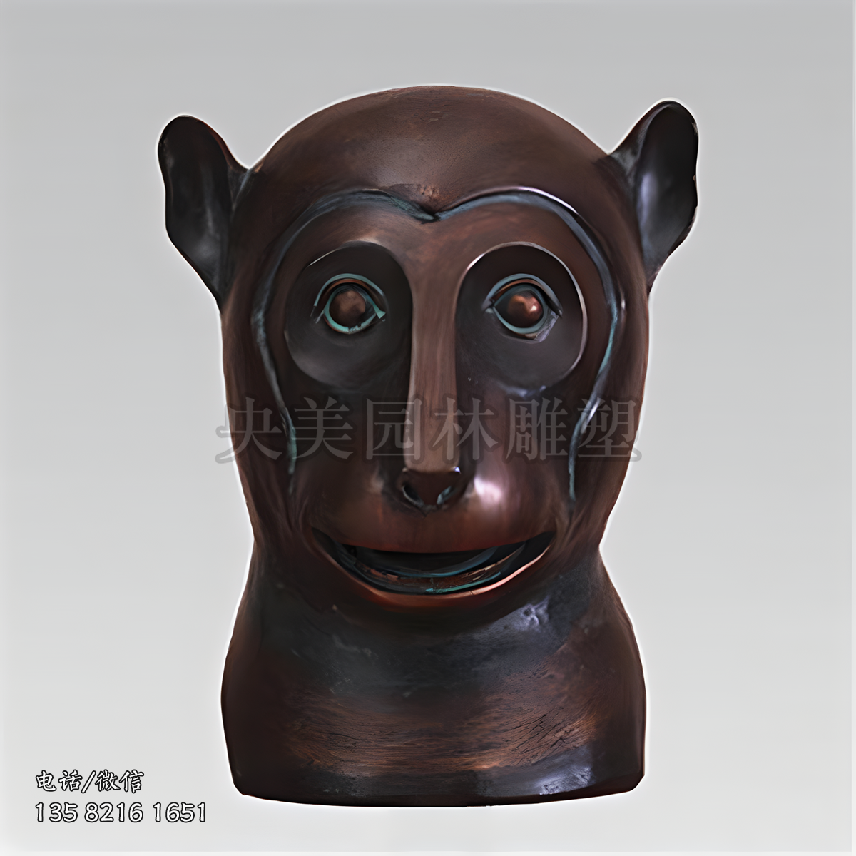 铸铜猴子生肖动物头像
