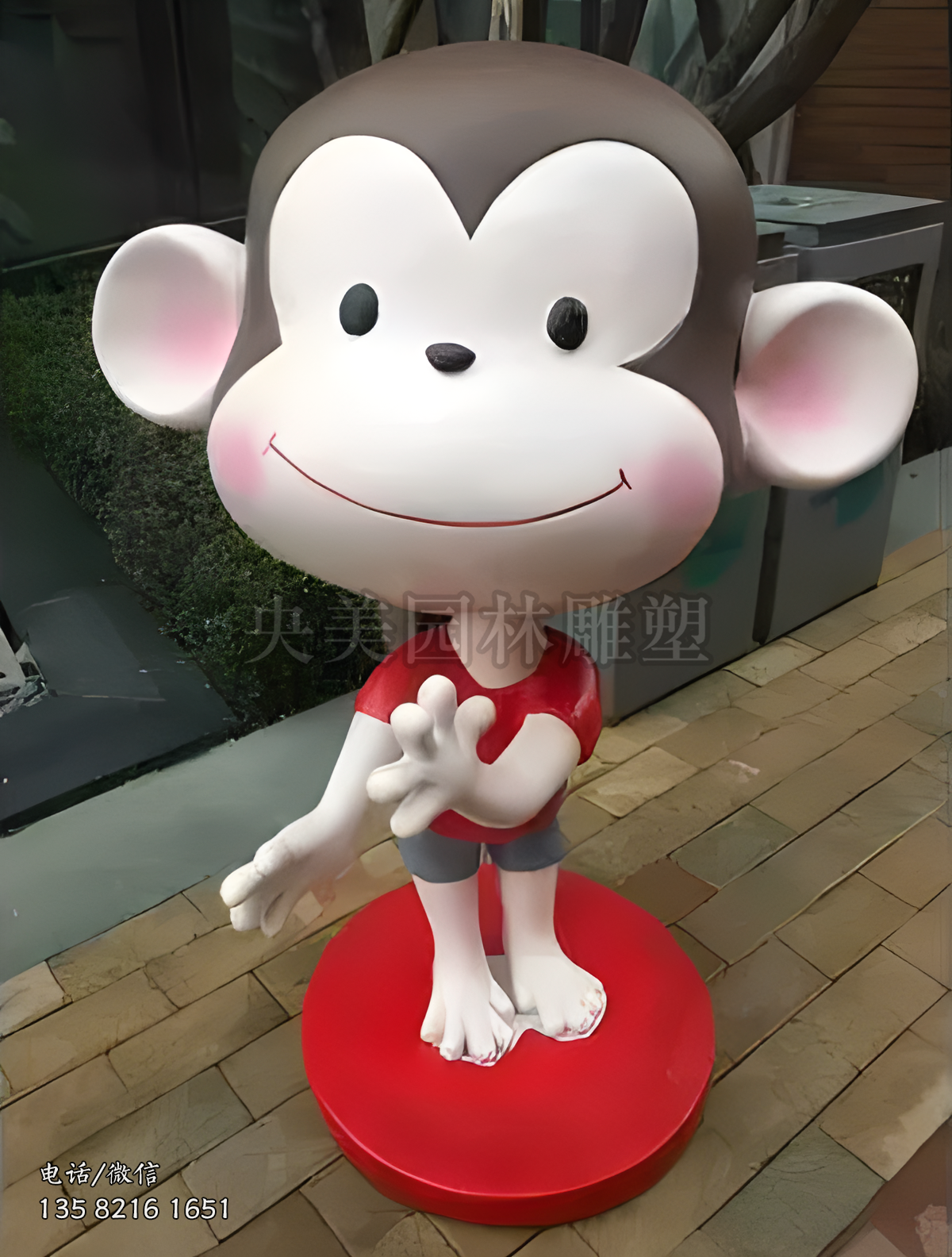 玻璃钢卡通猴子美陈装饰摆件