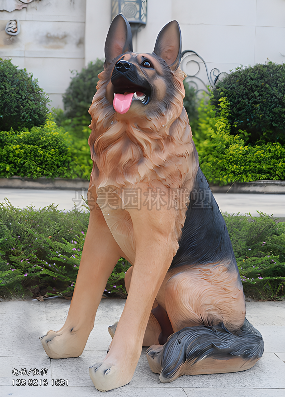 玻璃钢彩绘仿真狗雕塑