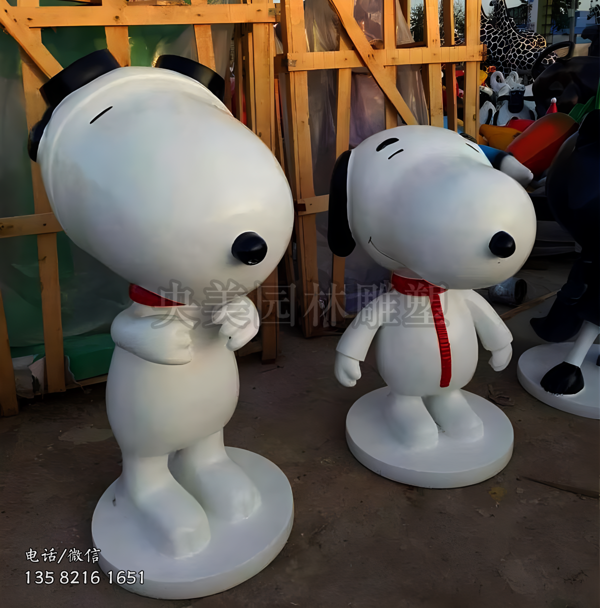 玻璃钢史努比雕塑摆件