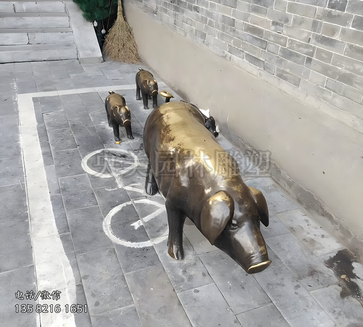 纯铜铸造猪雕塑