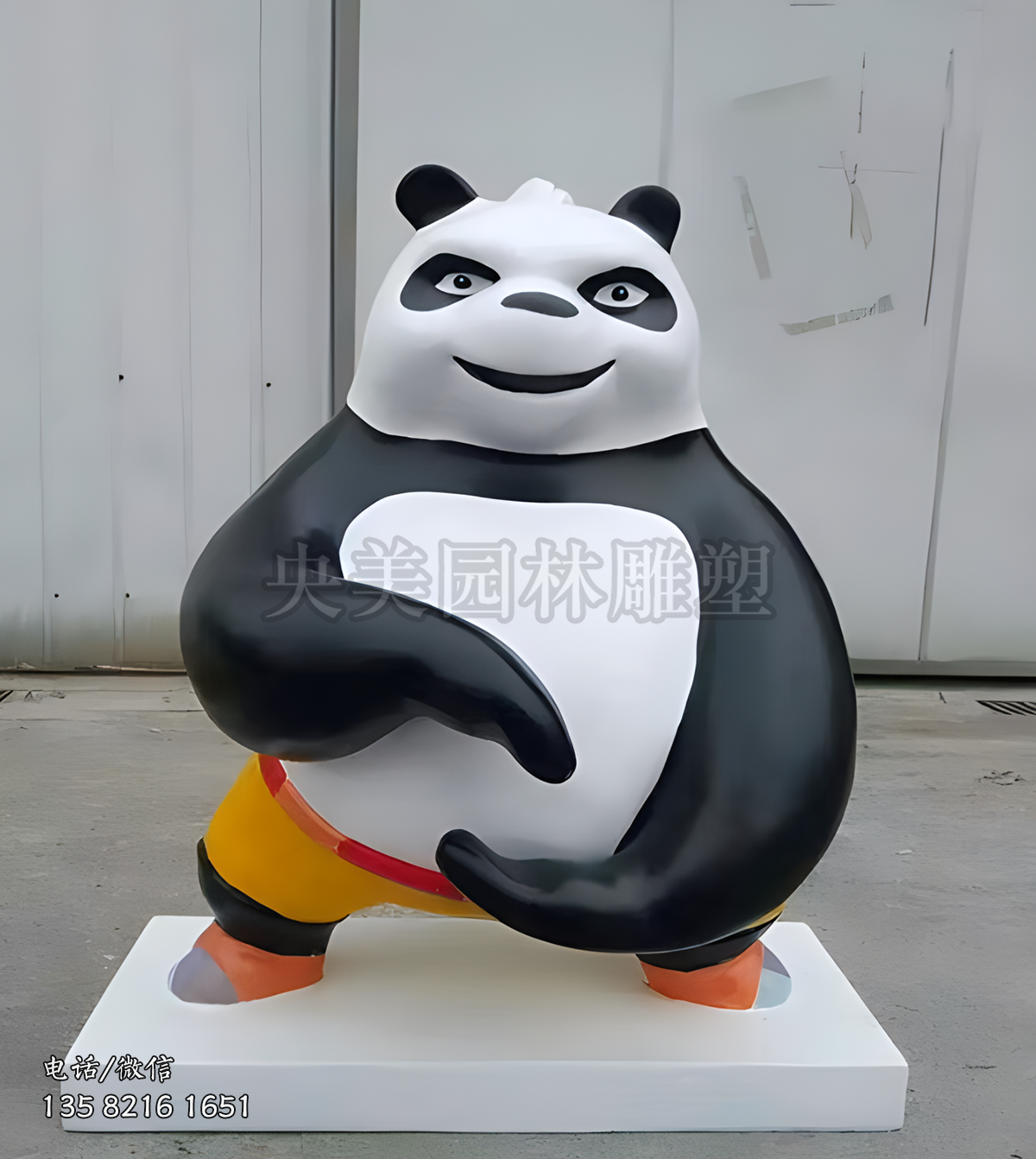 比划太极的功夫熊猫阿宝雕塑