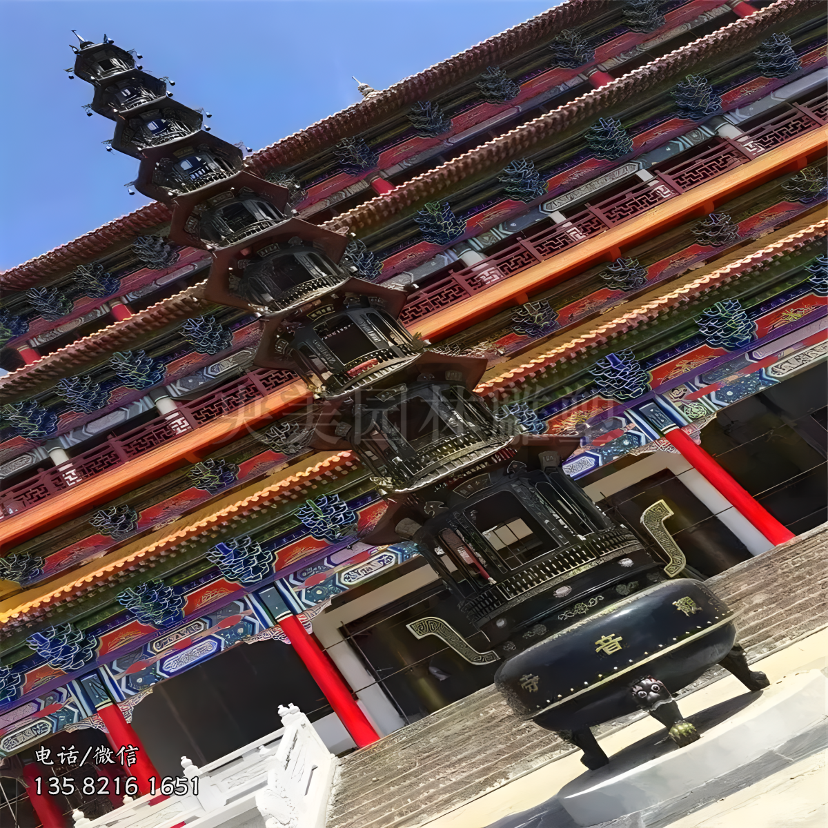 铸铁寺庙多层焚香炉