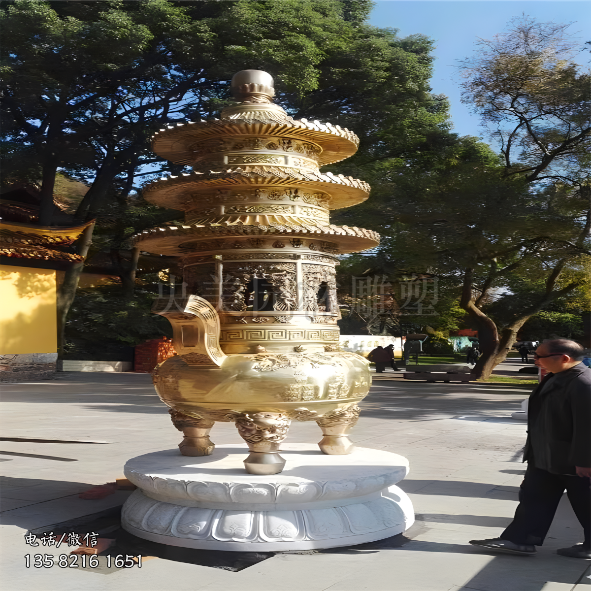 纯铜香炉雕塑