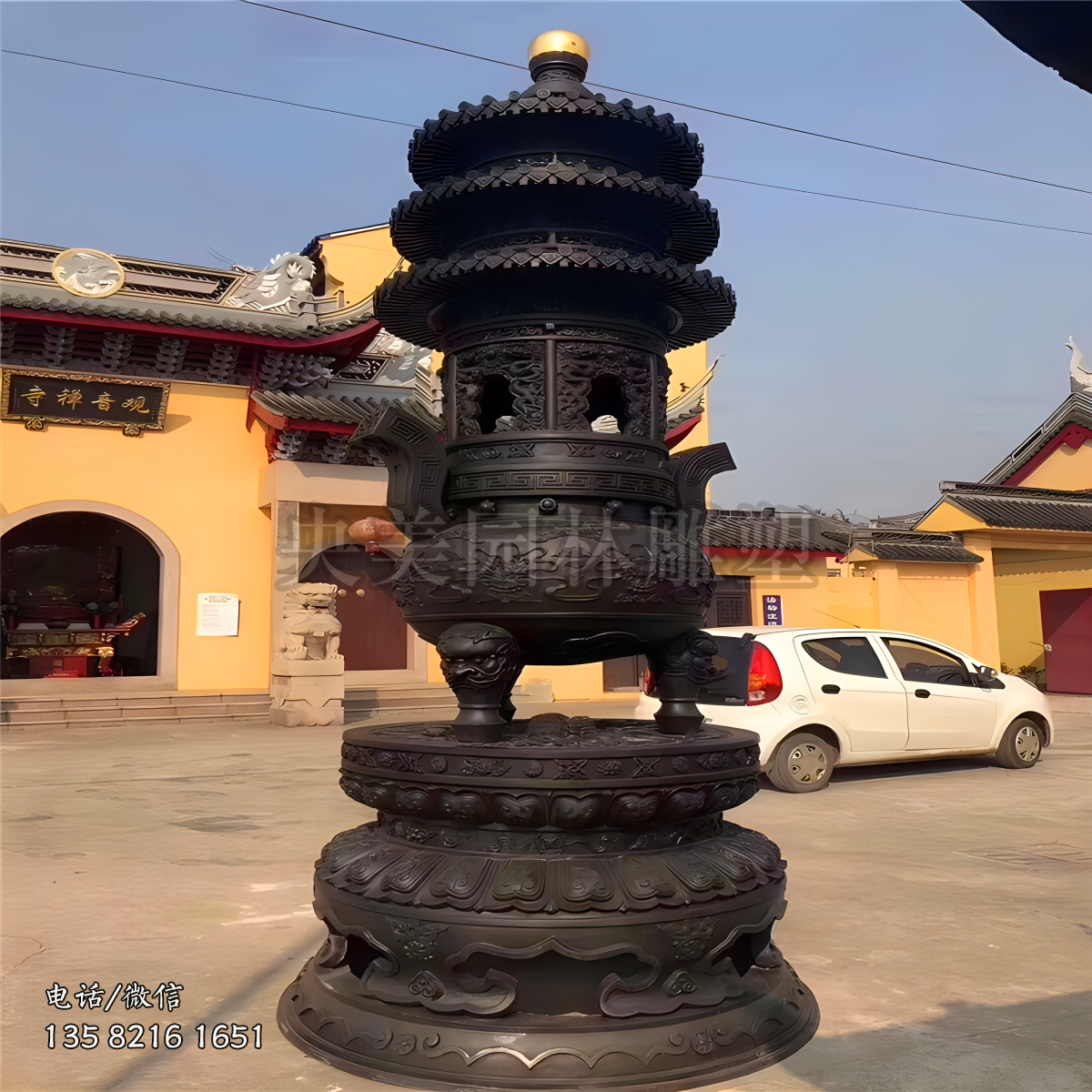 大型铜器香炉雕塑