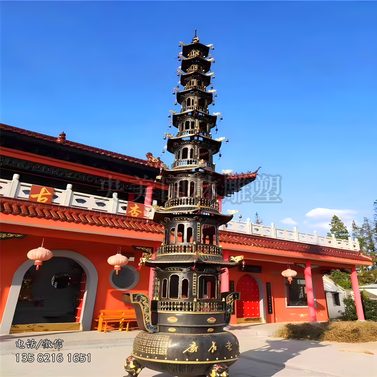 寺庙大型宝鼎铜雕香炉雕塑