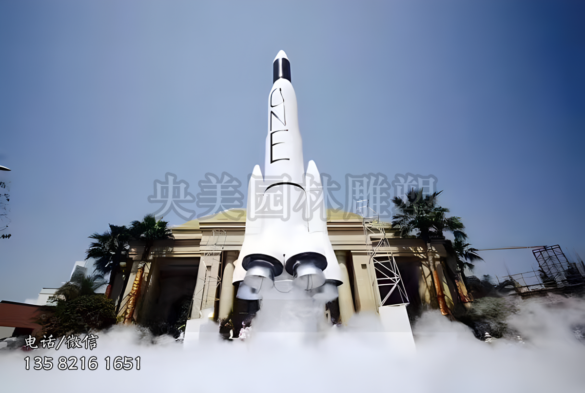 人造卫星发射场景雕塑