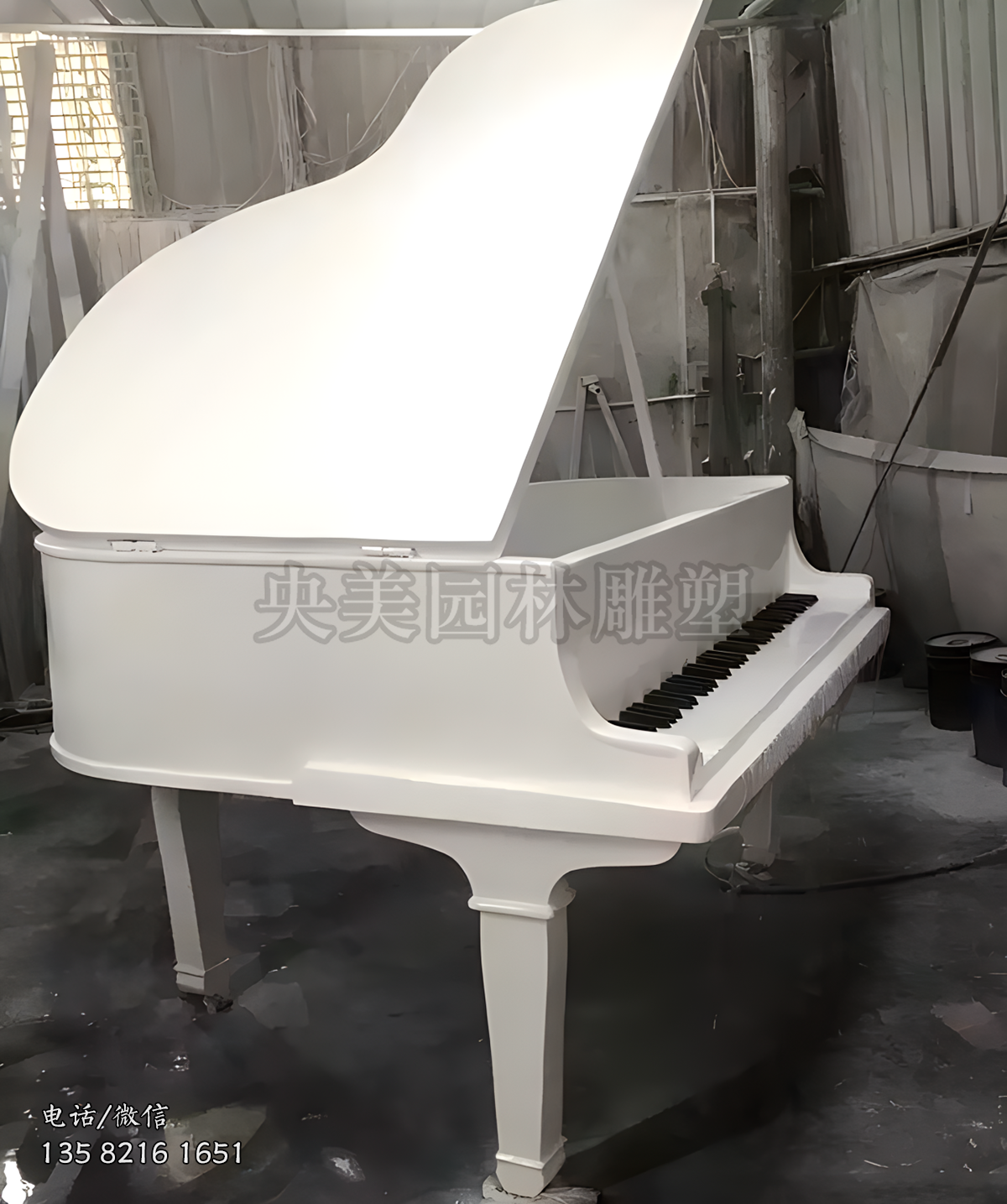 不锈钢钢琴景观雕塑摆件