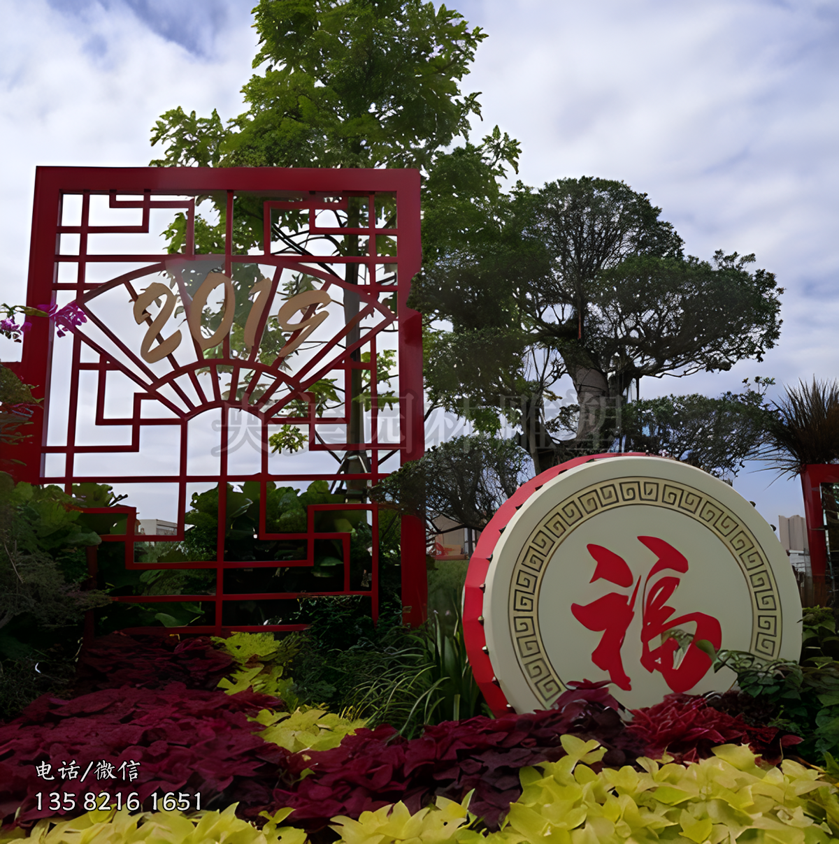 鼓型装饰景观雕塑摆件