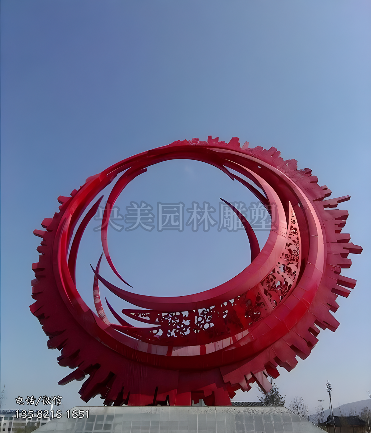 齿轮造型不锈钢圆环雕塑