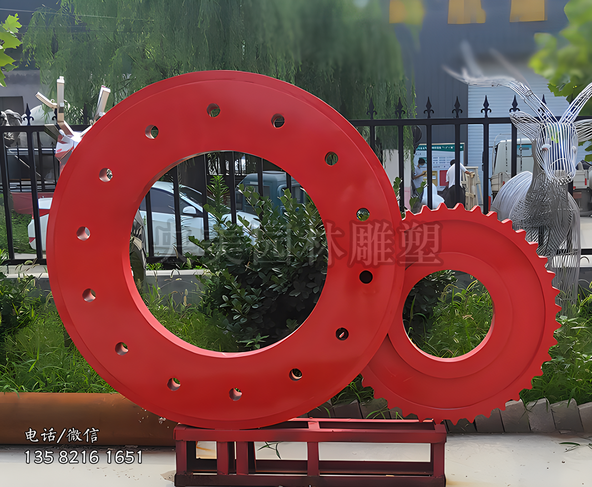 不锈钢联动齿轮雕塑