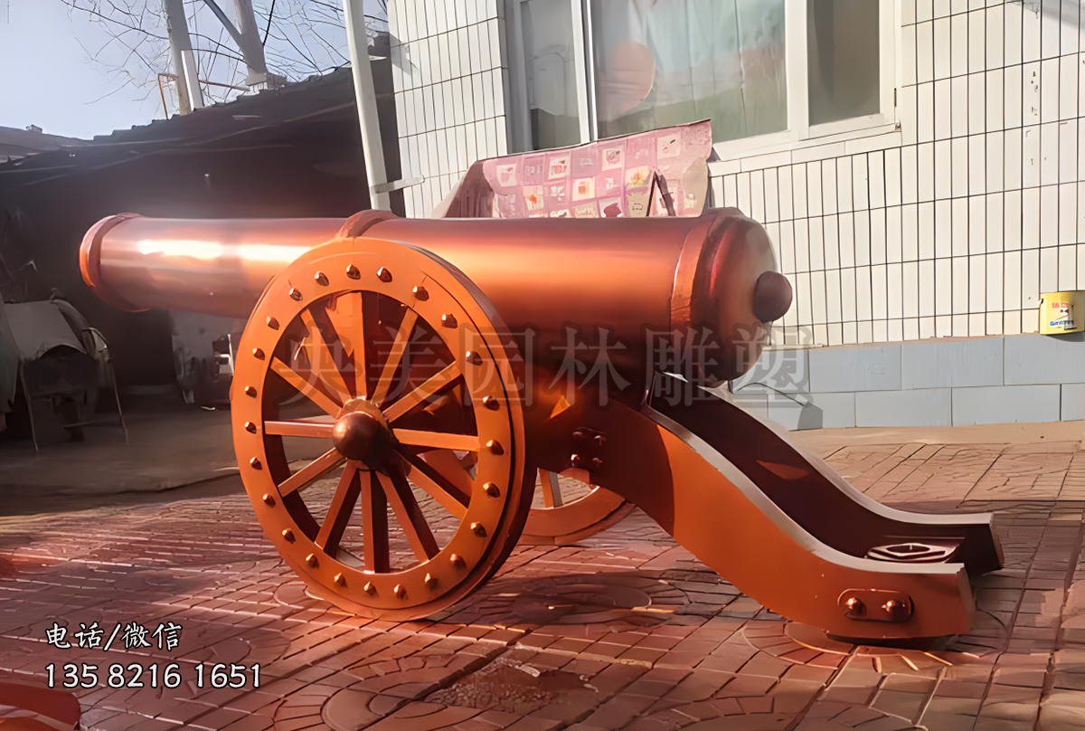 纯铜铸造大炮雕塑