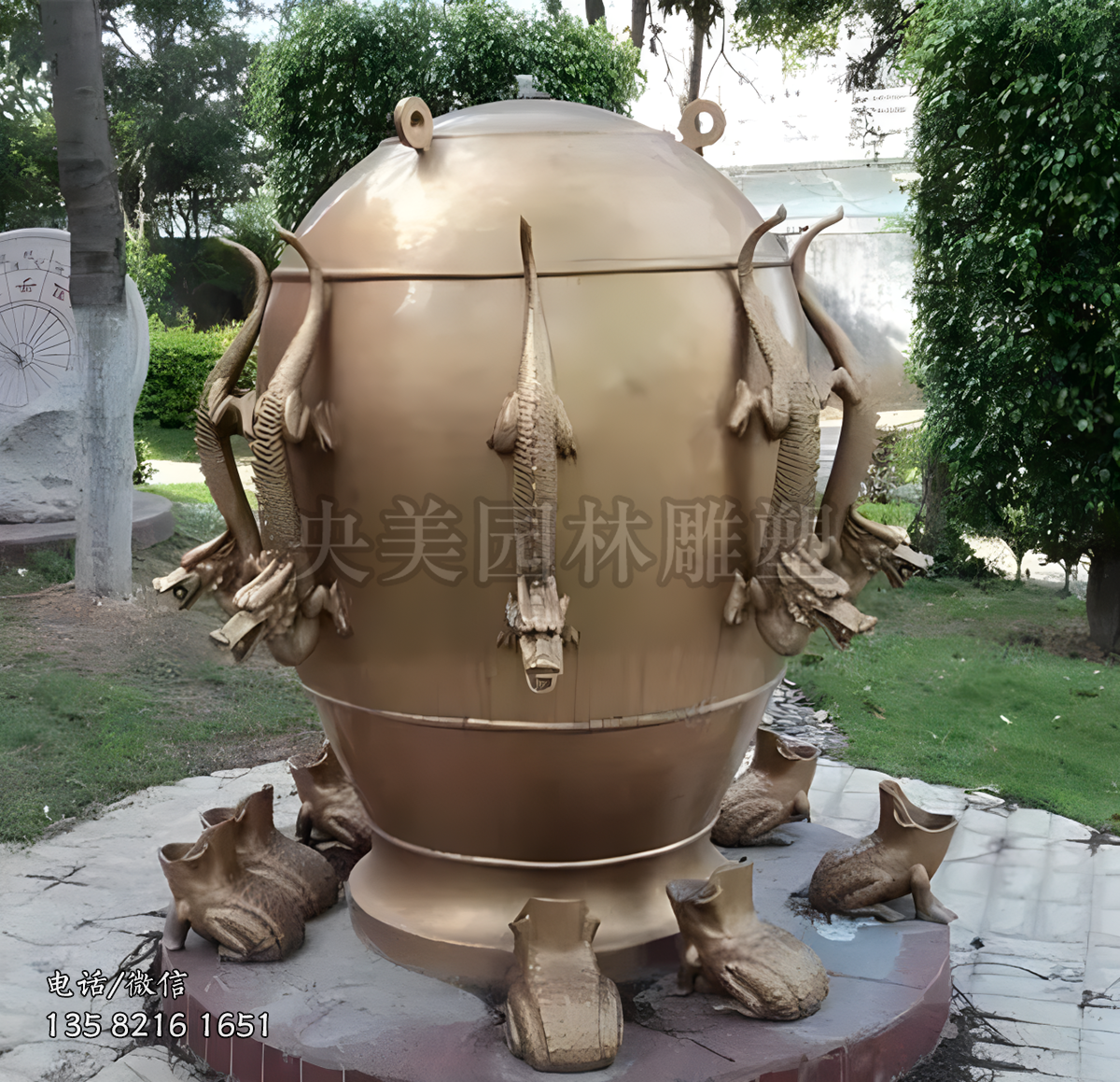 黄铜铸造地动仪雕塑摆件