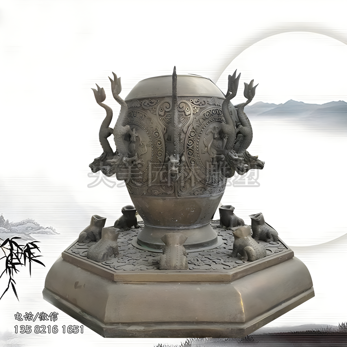 地动仪铜雕景观雕塑