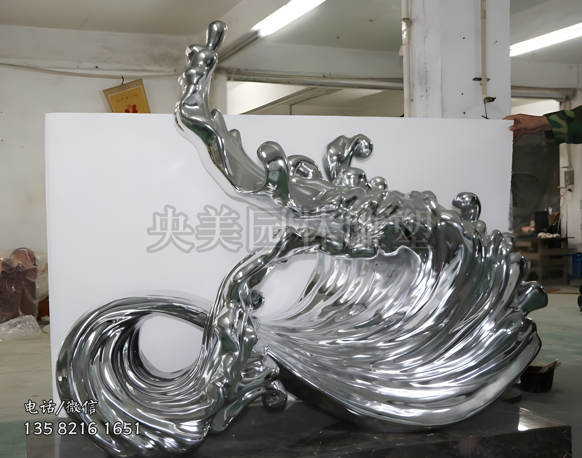 巨浪不锈钢浪花雕塑