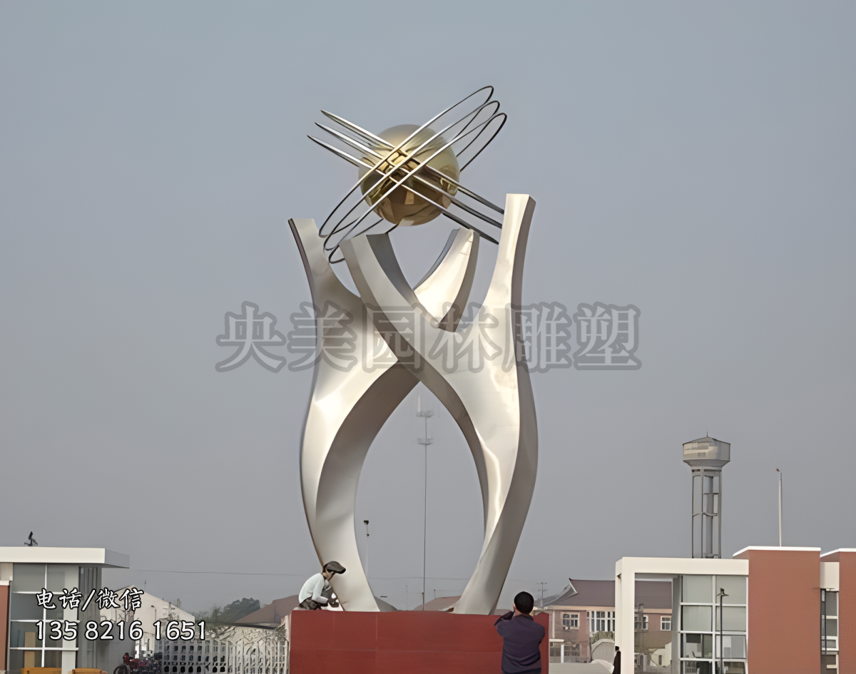 不锈钢和谐景观标识雕塑