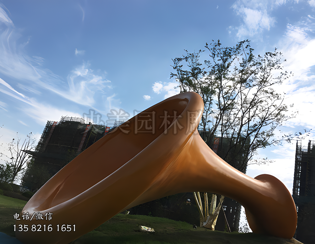 创意喇叭听筒不锈钢景观雕塑
