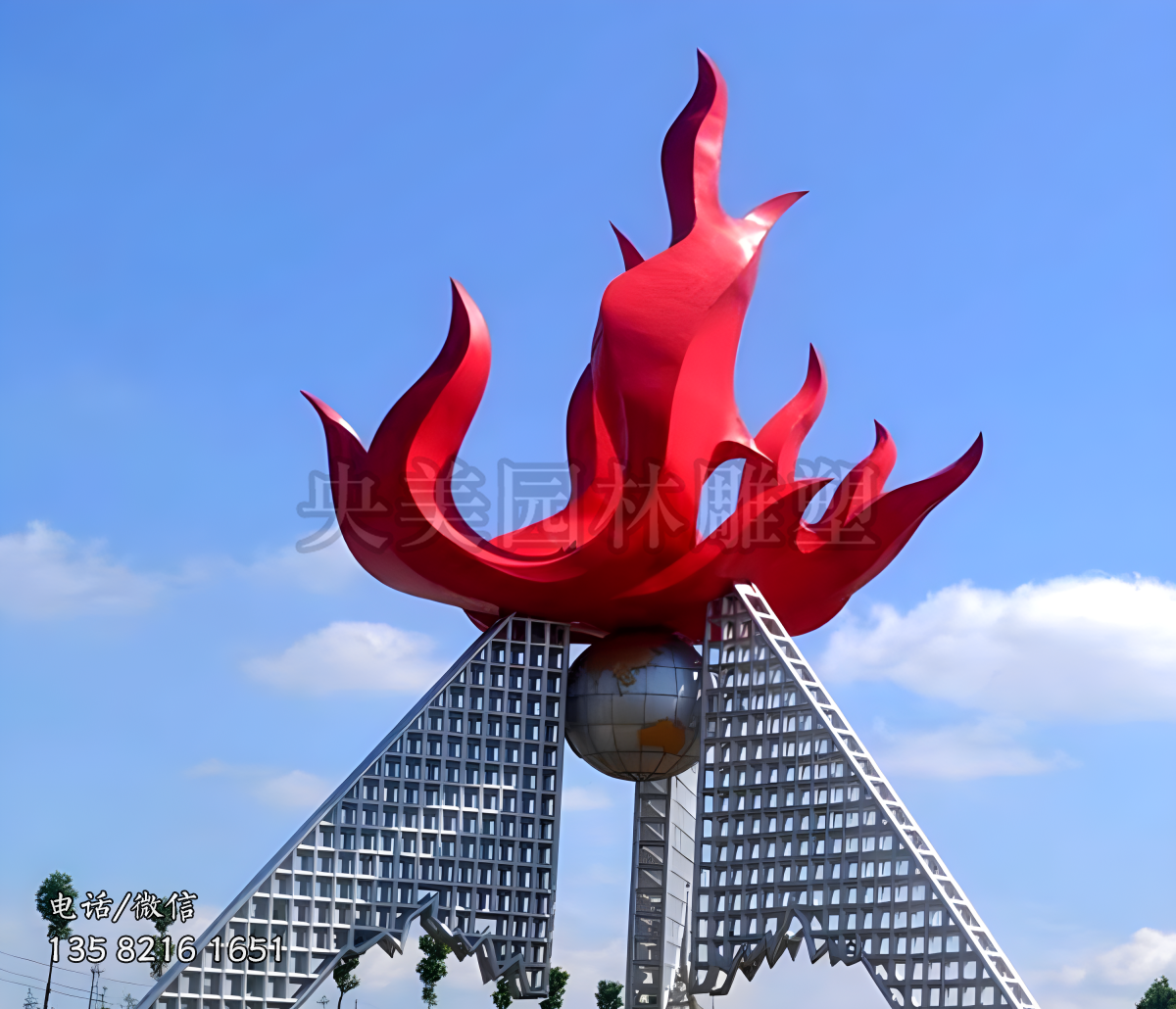 火苗不锈钢景观造型雕塑