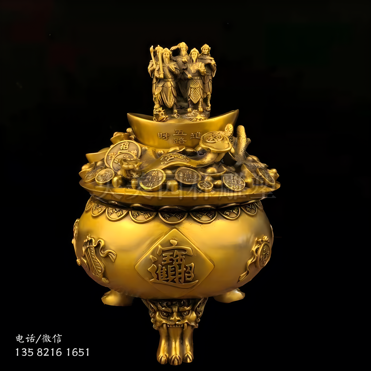 鼎型聚宝盆铜雕