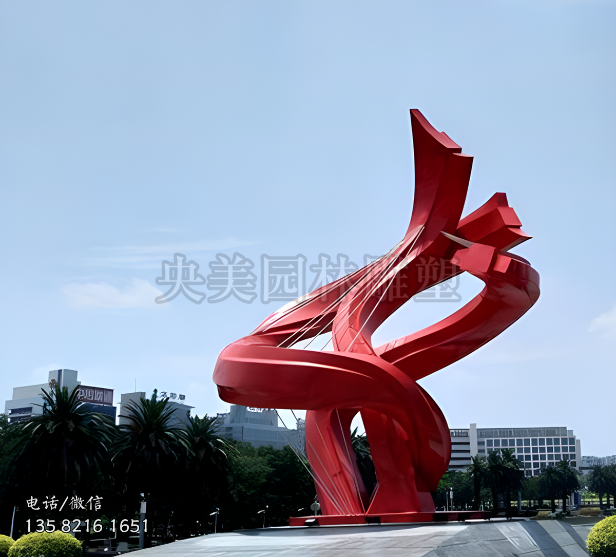 大型不锈钢飘带景观雕塑