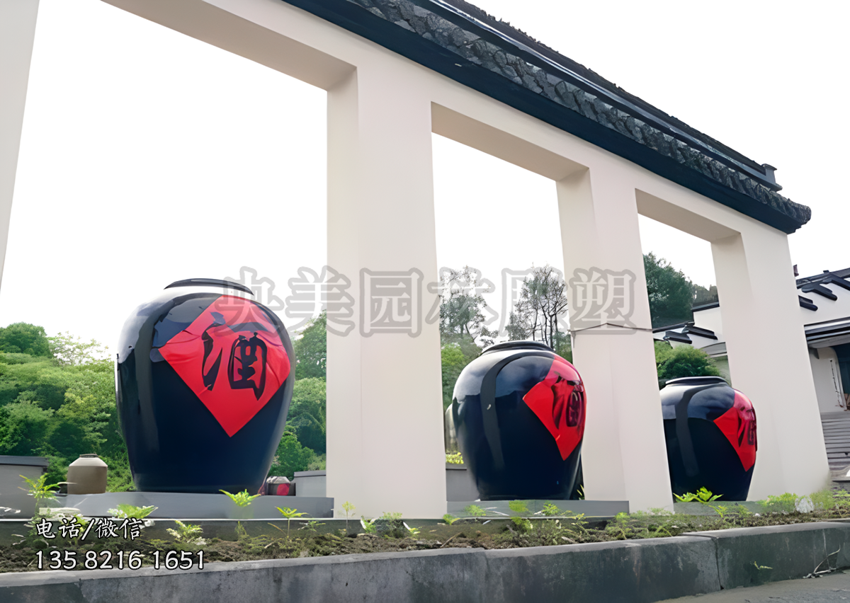 玻璃钢仿真酒坛雕塑摆件