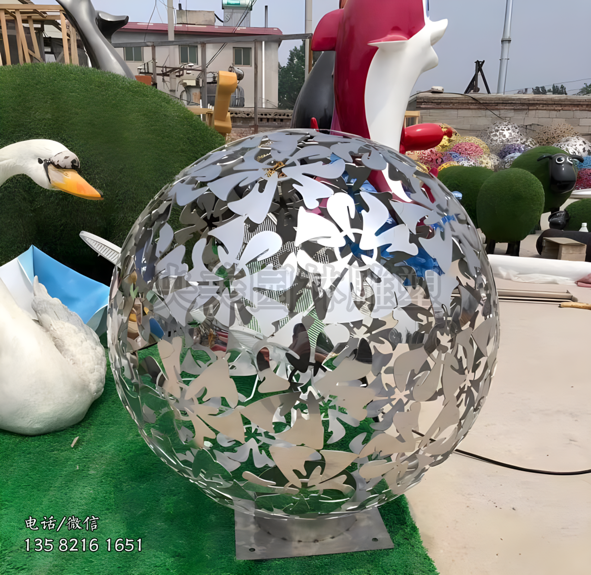 镜面单层不锈钢镂空球