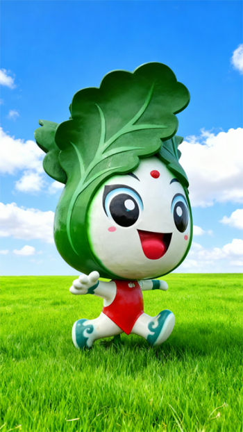 卡通玻璃钢白菜雕塑公仔