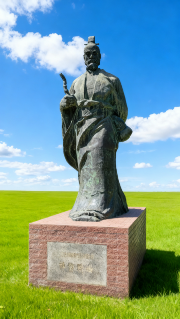 玻璃钢仿青铜扁鹊雕塑