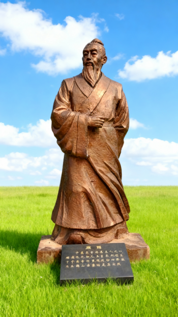 玻璃钢仿紫铜扁鹊雕塑