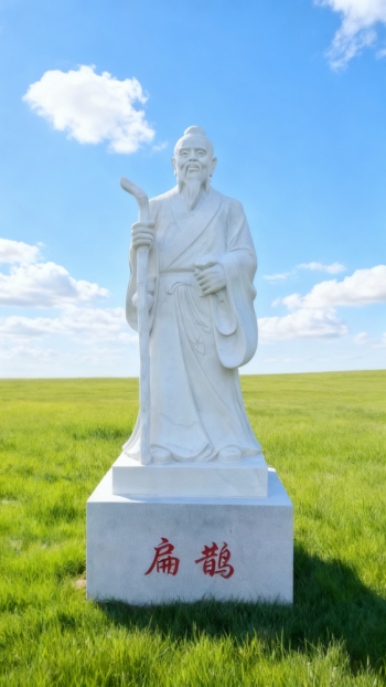 玻璃钢仿汉白玉扁鹊雕塑