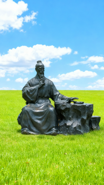 玻璃钢仿铜扁鹊雕塑