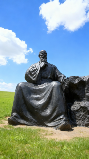 玻璃钢仿铜扁鹊雕塑