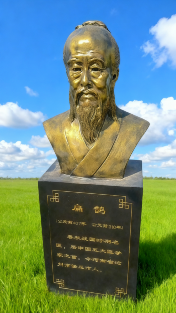 玻璃钢仿铜扁鹊半身胸像