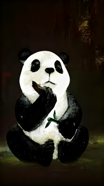 玻璃钢发光熊猫雕塑 (1)