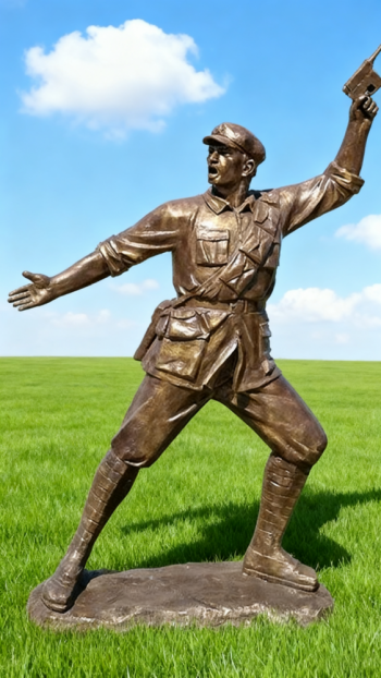 玻璃钢仿铜红军雕塑 (20)