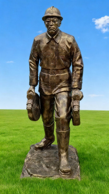 玻璃钢仿铜消防员雕塑 (10)