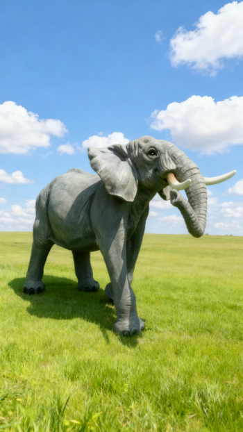 玻璃钢仿真大象雕塑 (1)