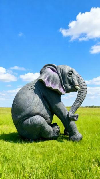 玻璃钢仿真大象雕塑 (3)